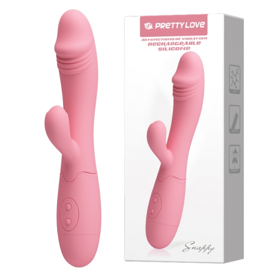 Вибратор Snappy с 30 функциями вибрации подзаряжаемый светло-розовый