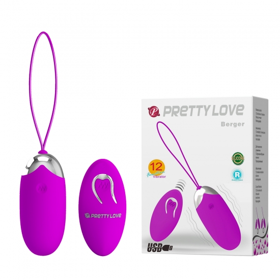 Перезаряжаемое виброяйцо с беспроводным управлением Berger, 7,5 см, Ø 3,3 см