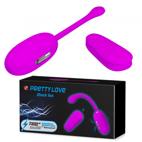 Виброяйцо Pretty Love Shock fun с электростимуляцией и дистанционным управлением, Ø 3,2 см