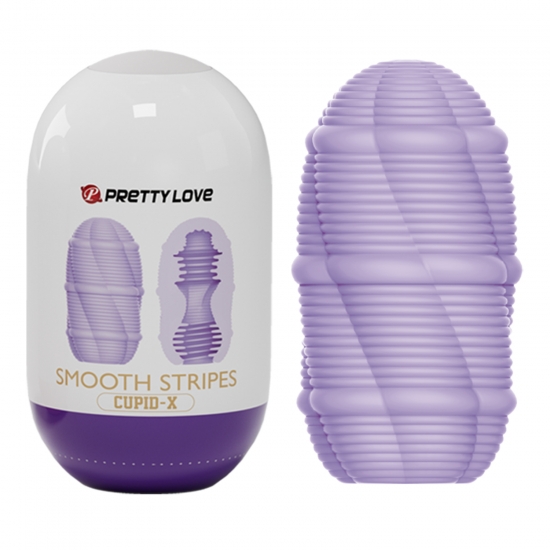 Двустороннее яйцо-мастурбатор Pretty Love Smooth Stripes Cupid-X