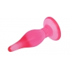 Пробка анальная с присоской Butt plug розовая