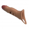 Удлиняющая насадка на пенис с вибрацией +4 см Penis Sleeve, мулат