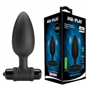 Анальная пробка черного цвета с вибрацией Mr.Play, 11,8 см, Ø 3,8 см