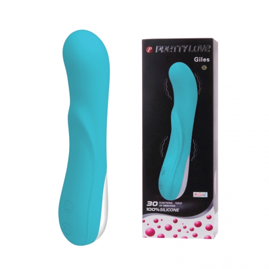 Голубой влагозащищенный вибратор для G-точки Alfred 30 функций вибрации