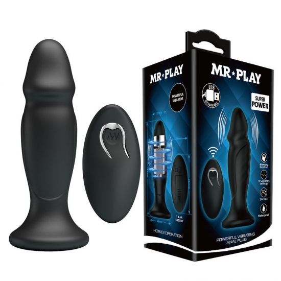 Рельефный анальный стимулятор «Mr.Play» с вибрацией и дистанционным управлением