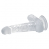 Фаллоимитатор на присоске с мошонкой прозрачный, 16,7 см, Ø 3,5 см