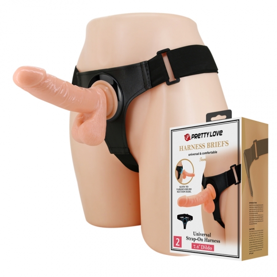 Страпон с реалистичной насадкой Harness Briefs Tom
