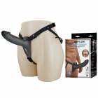 Силиконовый фаллопротез на ремнях Harness Briefs Landon, черный, 17,1 см, Ø 4,5 см