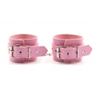 Розовые наручники с карабинами на цепочке