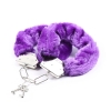 Металлические наручники с фиолетовым мехом