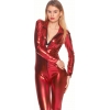 Красный боди-комбинезон из спандекса 42 размер