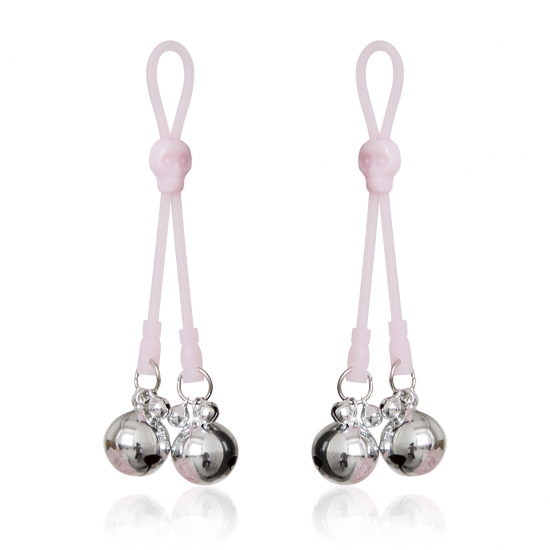 Силиконовые зажимы для сосков с серебристыми бубенцами