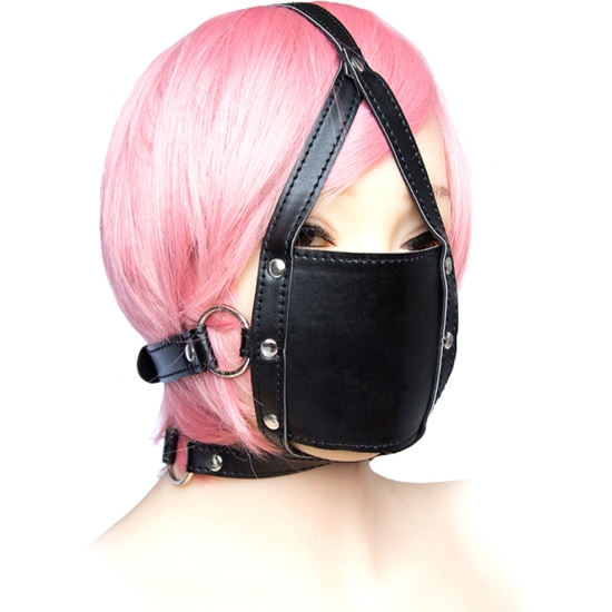 Глухой кляп-маска черного цвета