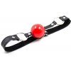 Силиконовый красный кляп-шарик на ремне, Ø 4 см