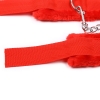 Красные текстильные наручники с мехом