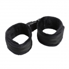 Черные плюшевые поножи на липучках и карабине