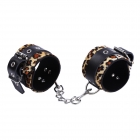 Леопардовые наручники с серебряной цепочкой