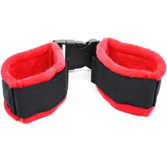 Наручники красно-черные бархатистые