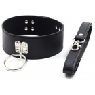 Ошейник БДСМ с кольцом и поводком на ремешке