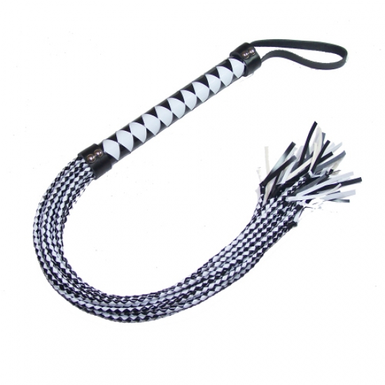 Плетеная бело-черная плеть, 74 см