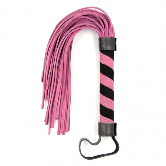 Розово-черная плеть замшевая, 40 см