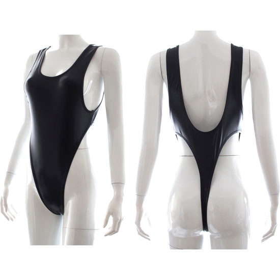 Сексуальное черное виниловое боди