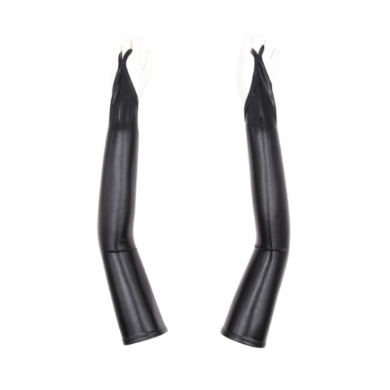 Черные перчатки с открытыми пальчиками