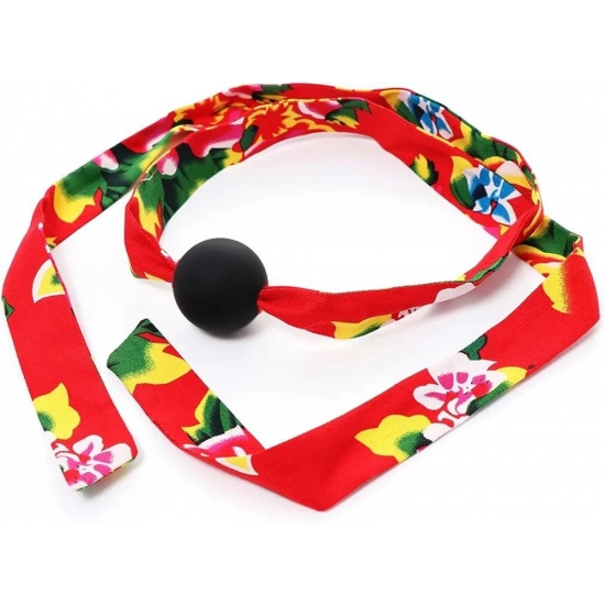 Силиконовый кляп на цветной ленте