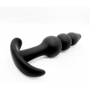 Ребристая анальная пробка из силикона 8,5 см, Ø 2,2 см