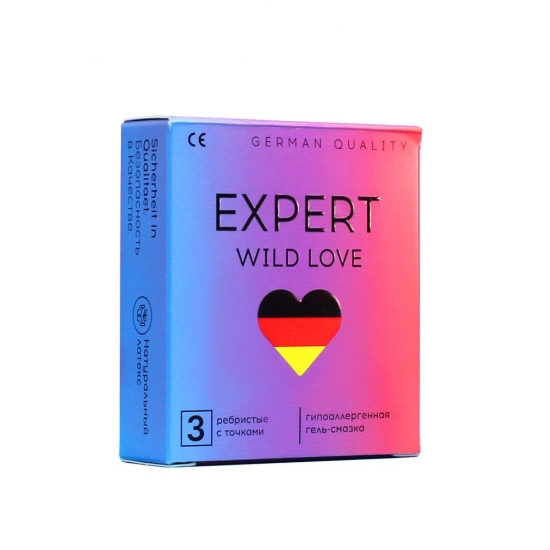 Презервативы EXPERT WILD LOVE № 3 (ребристые с точками), 3 шт