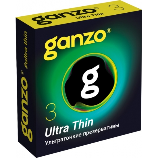 Презервативы Ganzo Ultra thin, ультратонкие, латекс, 18 см, 3 шт