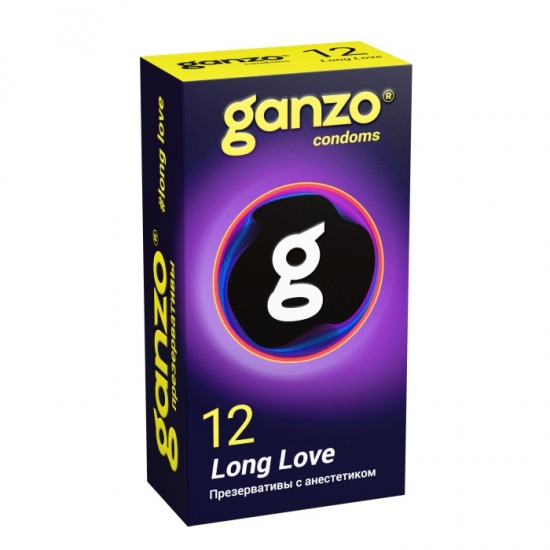 Презервативы Ganzo Long Love, с анестезирующим эффектом, латекс, 18 см, 12 шт
