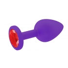 Пурпурная силиконовая пробка с красным стразом M, Ø 3,2 см