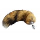 Анальная пробка с натуральным хвостиком енота S, 45 см, Ø 2,5 см