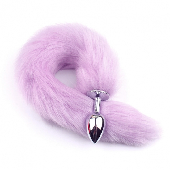 Металлическая пробка с сиреневым хвостиком M, 45 см, Ø 3,2 см