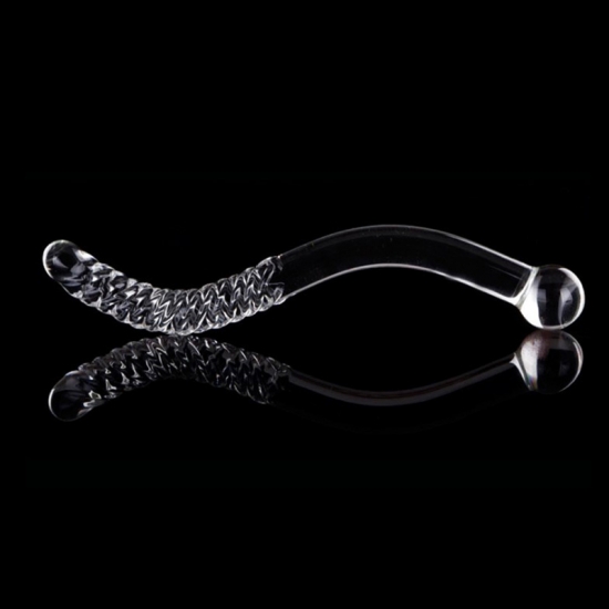 Двухсторонний стеклянный фаллоимитатор, 28,5 см