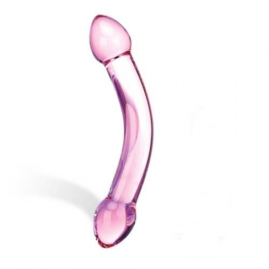 Универсальный розовый фаллоимитатор из стекла