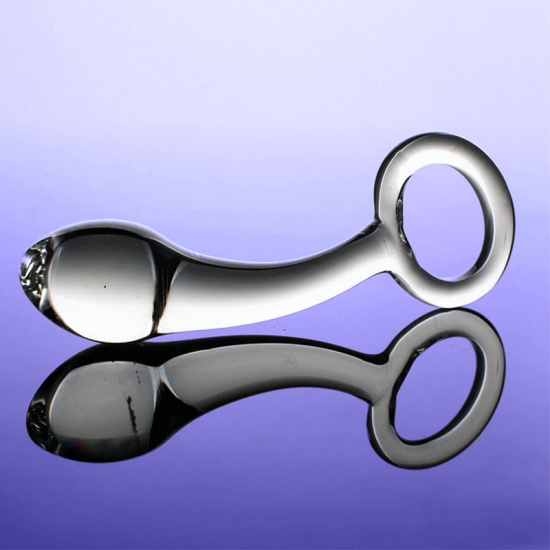 Анальный стимулятор из стекла с удобной ручкой