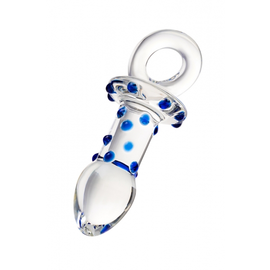 Стеклянный анальный стимулятор с рельефом