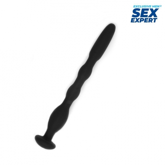 Уретральный буж из силикона черного цвета, 10 см