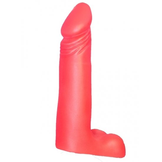 Розовая насадка с мошонкой для страпона HARNESS, 17,8 см, Ø 3,8 см