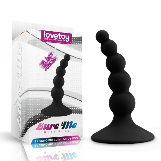 Черная анальная втулка Lure Me small Ø 1-2,5 см