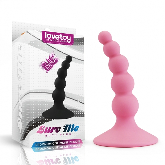 Розовая анальная втулка Lure Me small Ø 1-2,5 см