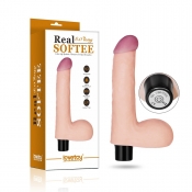 Вибратор с мошонкой Real Softee 20,3 см, Ø 3,5 см