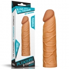Удлиняющая насадка на пенис Super-Realistic Penis Extension Sleeve мулат, 16,5 см, Ø 3 см