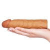 Удлиняющая насадка на пенис Super-Realistic Penis Extension Sleeve мулат, 16,5 см, Ø 3 см