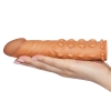 Насадка на пенис удлиняющая Super-Realistic Penis Extension Sleeve мулат, 19 см, Ø 3 см