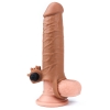 Удлиняющая насадка с вибрацией Super-Realistic Penis Extension Sleeve, 17,7 см, Ø 3,8 см, мулат
