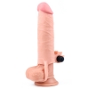 Удлиняющая насадка с вибрацией Super-Realistic Penis Extension Sleeve, 17,7 см, Ø 3,8 см