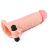 Удлиняющая насадка с вибрацией Super-Realistic Penis Extension Sleeve, 17,7 см, Ø 3,8 см